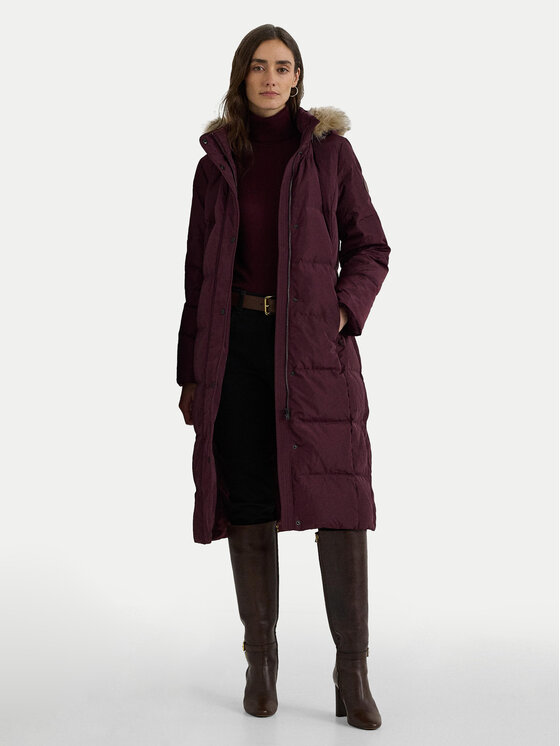 LAUREN RALPH LAUREN Пухено яке 297957518003 Бордо Regular Fit цвят на ниска цена