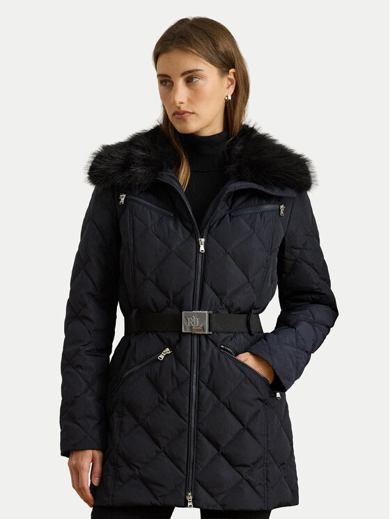 LAUREN RALPH LAUREN Пухено яке 297P04108001 Тъмносин Slim Fit цвят на ниска цена