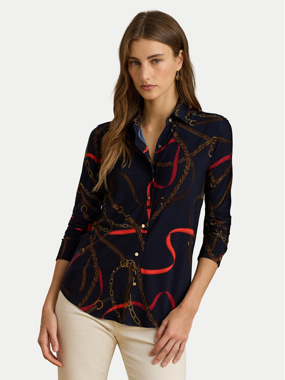 LAUREN RALPH LAUREN Риза 200P03716001 Тъмносин Regular Fit цвят на ниска цена