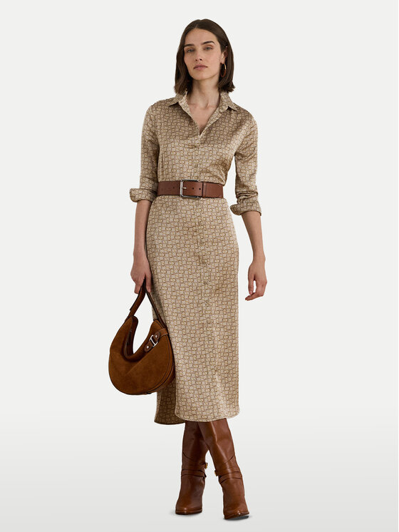 LAUREN RALPH LAUREN Рокля тип риза 200979803001 Бежов Regular Fit цвят на ниска цена