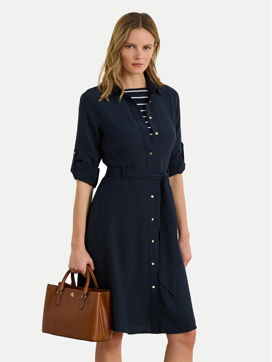 LAUREN RALPH LAUREN Рокля тип риза 200980920001 Тъмносин Regular Fit цвят на ниска цена