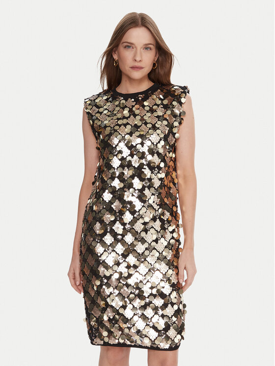 LOLA CASADEMUNT Коктейлна рокля LF2516016 Сребрист Regular Fit цвят на ниска цена