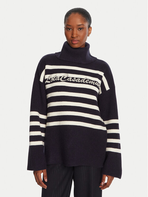 LOLA CASADEMUNT Поло LF2511026 Тъмносин Loose Fit цвят на ниска цена