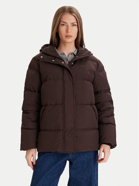 Lacoste Зимно яке BF2608 Кафяв Regular Fit цвят на ниска цена