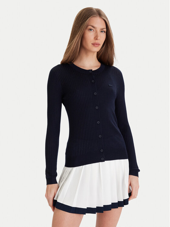 Lacoste Кардиган AF4141 Тъмносин Slim Fit цвят на ниска цена