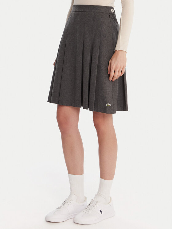 Lacoste Плисирана пола JF5358 Сив Regular Fit цвят на ниска цена