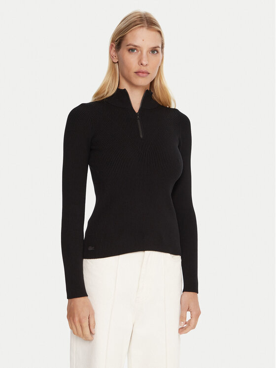 Lacoste Пуловер AF4144 Черен Regular Fit цвят на ниска цена