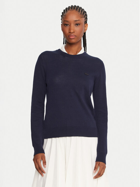 Lacoste Пуловер AF4145 Тъмносин Regular Fit цвят на ниска цена