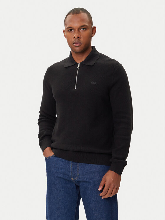 Lacoste Пуловер AH5187 Черен Regular Fit цвят на ниска цена