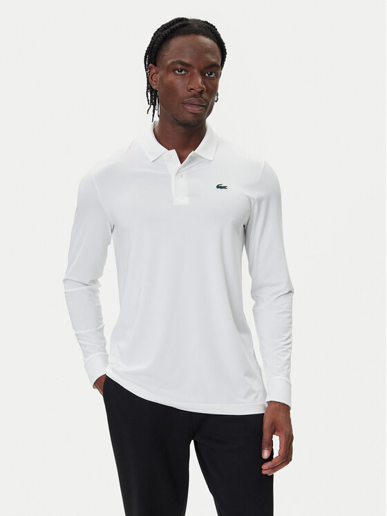Lacoste Тениска с яка и копчета DH2615 Бял Regular Fit цвят на ниска цена
