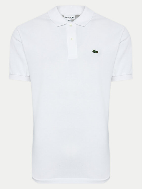 Lacoste Тениска с яка и копчета L1212 Бял Classic Fit цвят на ниска цена