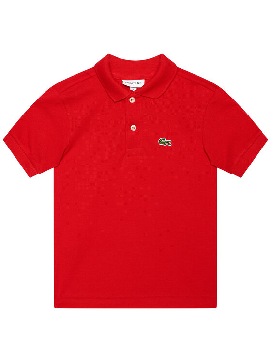 Lacoste Тениска с яка и копчета PJ2909 Червен Regular Fit цвят на ниска цена