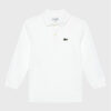 Lacoste Тениска с яка и копчета PJ8915 Бял Regular Fit цвят на ниска цена