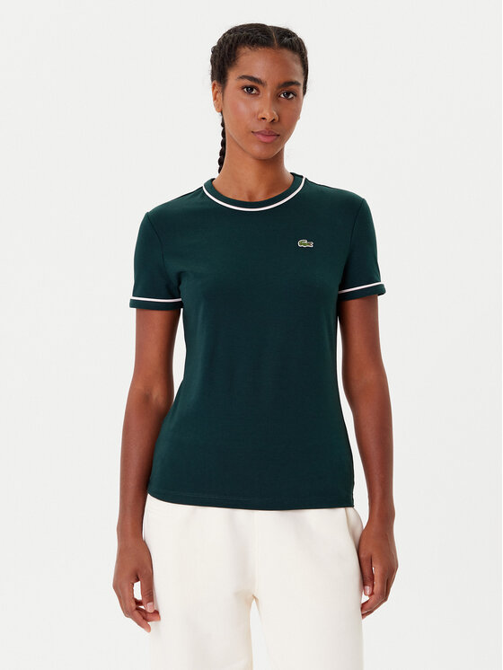 Lacoste Тишърт TF5289 Зелен Slim Fit цвят на ниска цена