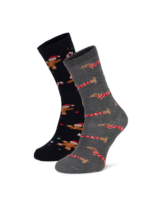 Lasocki Дълги чорапи 2MB-002-AW24 (2-pack) Сив цвят на ниска цена