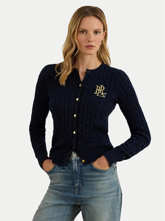 Lauren Ralph Lauren Кардиган 200932225002 Тъмносин Slim Fit цвят на ниска цена