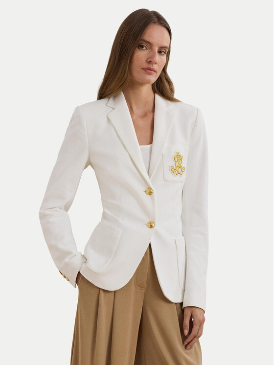 Lauren Ralph Lauren Сако Spsu20 200797305 Бял Regular Fit цвят на ниска цена