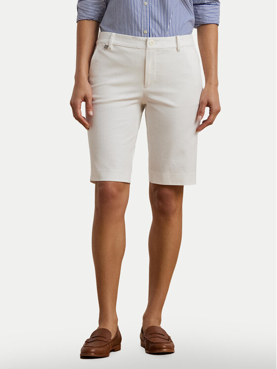 Lauren Ralph Lauren Шорти от плат Bsr-Btms 200661653 Бял Regular Fit цвят на ниска цена