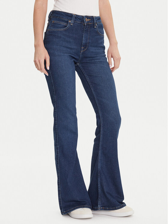 Lee Дънки Breese 112354456 Тъмносин Bootcut Fit цвят на ниска цена
