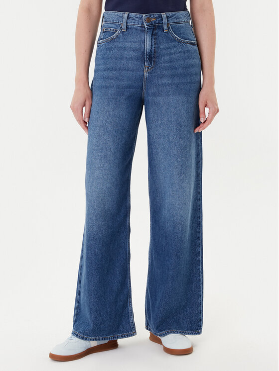 Lee Дънки Stella 112370893 Син Wide Leg цвят на ниска цена