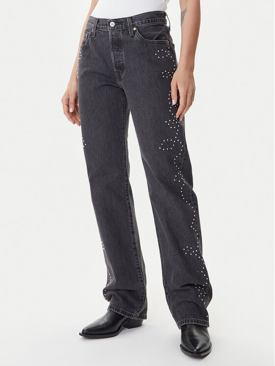 Levi's® Дънки 501® ’90 A1959-0092 Черен Straight Fit цвят на ниска цена