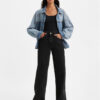 Levi's® Дънки Ribcage A6081-0001 Черен Wide Leg цвят на ниска цена