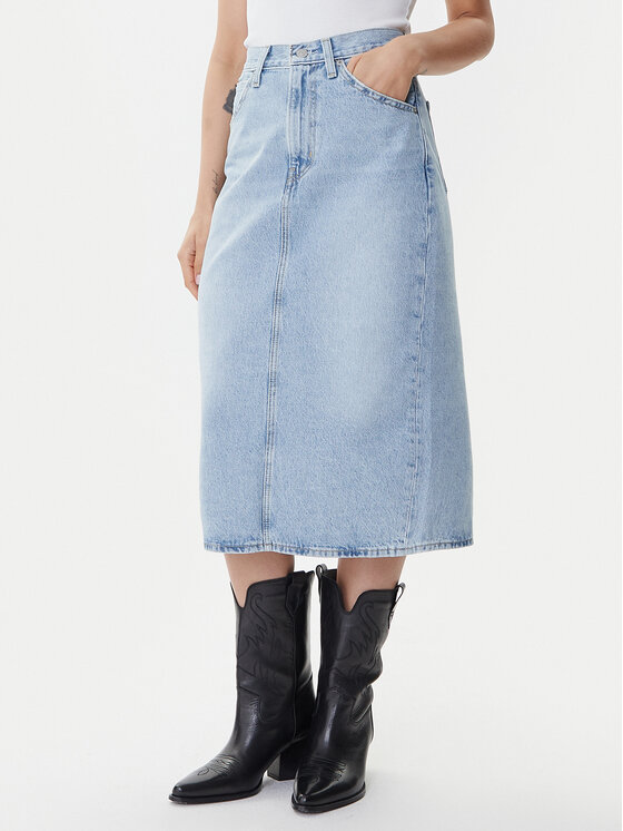 Levi's® Дънкова пола 001VH-0001 Син Regular Fit цвят на ниска цена