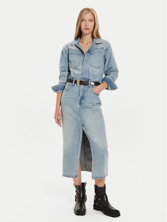 Levi's® Дънкова рокля Western 0002Q-0000 Син Regular Fit цвят на ниска цена