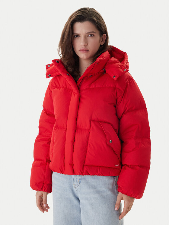 Levi's® Пухено яке Western Bubble 003MD-0004 Червен Regular Fit цвят на ниска цена