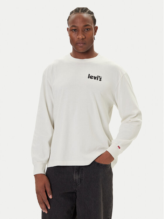 Levi's® Тишърт Authentic 005N7-0000 Екрю Regular Fit цвят на ниска цена