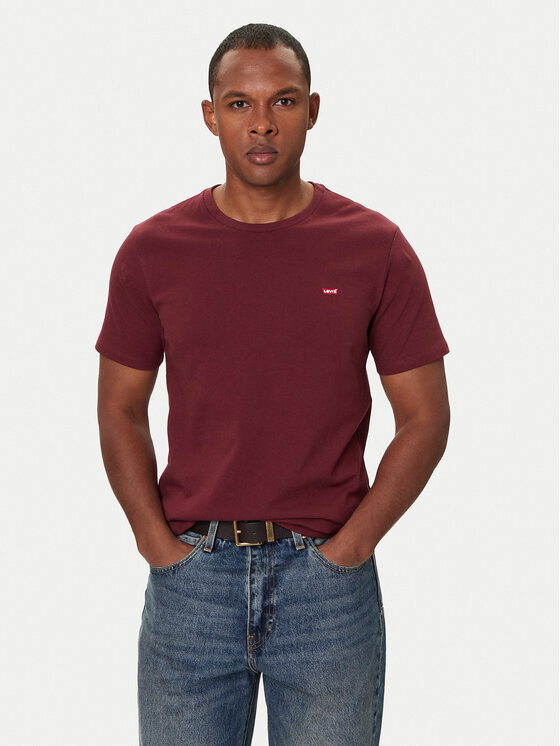 Levi's® Тишърт Original Housemark 56605-0300 Бордо Standard Fit цвят на ниска цена