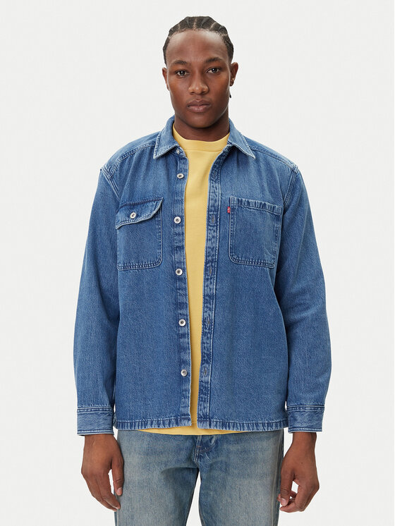 Levi's® дънкова риза Truckee 003NW-0000 Син Relaxed Fit цвят на ниска цена