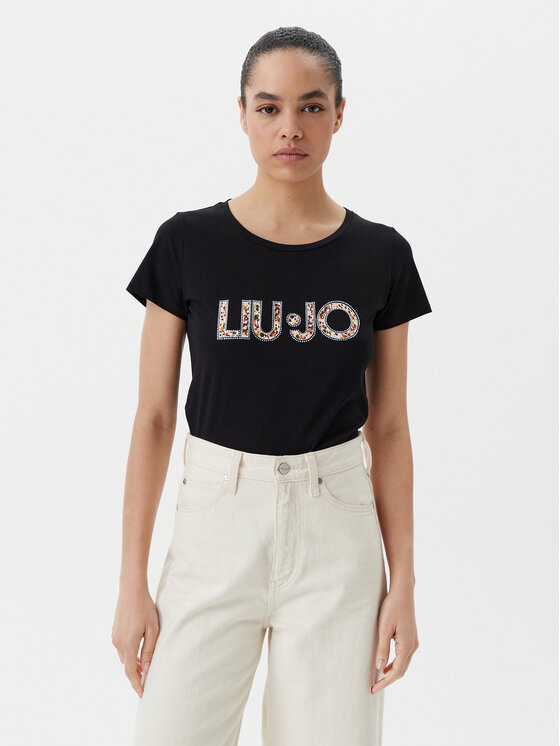 Liu Jo Beachwear Тишърт VA5154 JS003 Черен Regular Fit цвят на ниска цена