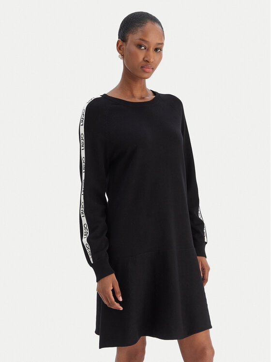 Liu Jo Sport Плетена рокля TF5288 MS63L Черен Regular Fit цвят на ниска цена