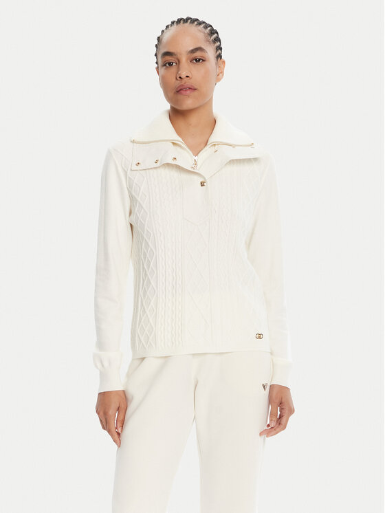 Liu Jo Sport Пуловер TF5039 MS75L Екрю Regular Fit цвят на ниска цена