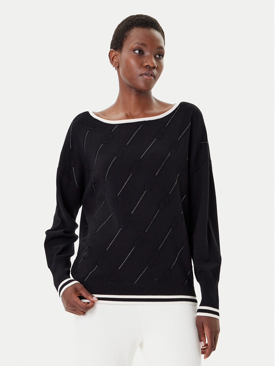 Liu Jo Sport Пуловер TF5206 MS63L Черен Regular Fit цвят на ниска цена