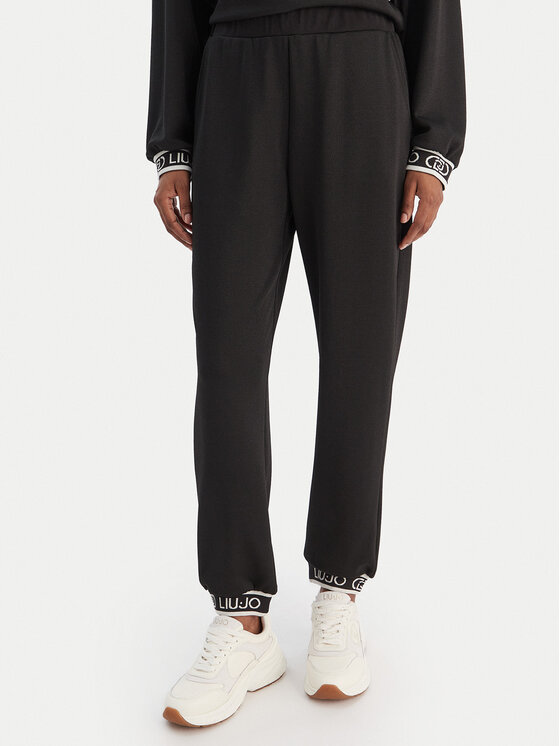 Liu Jo Sport Текстилни панталони TF5284 J4747 Черен Regular Fit цвят на ниска цена