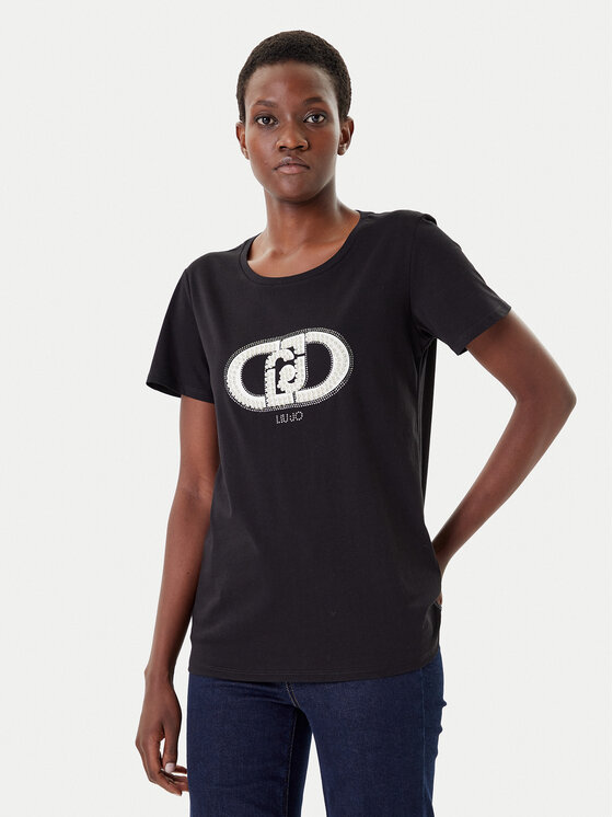 Liu Jo Sport Тишърт TF5280 JS923 Черен Regular Fit цвят на ниска цена