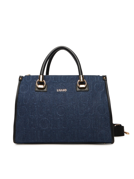 Liu Jo Дамска чанта Ecs M Satchel AF5008 D0001 Тъмносин цвят на ниска цена