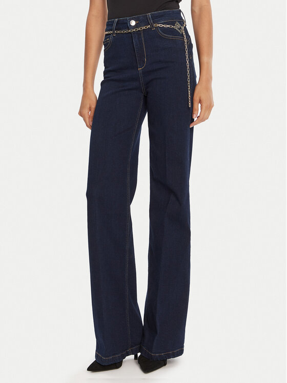 Liu Jo Дънки UF5097 DS018 Тъмносин Flare Fit цвят на ниска цена