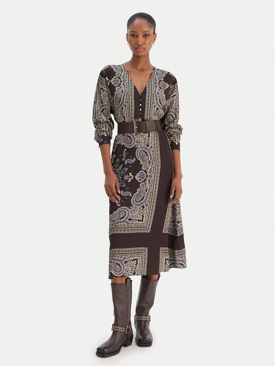 Liu Jo Ежедневна рокля MF5394 TS117 Кафяв Regular Fit цвят на ниска цена