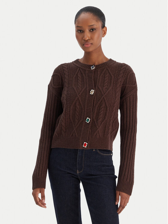 Liu Jo Кардиган MF5423 MS040 Кафяв Regular Fit цвят на ниска цена