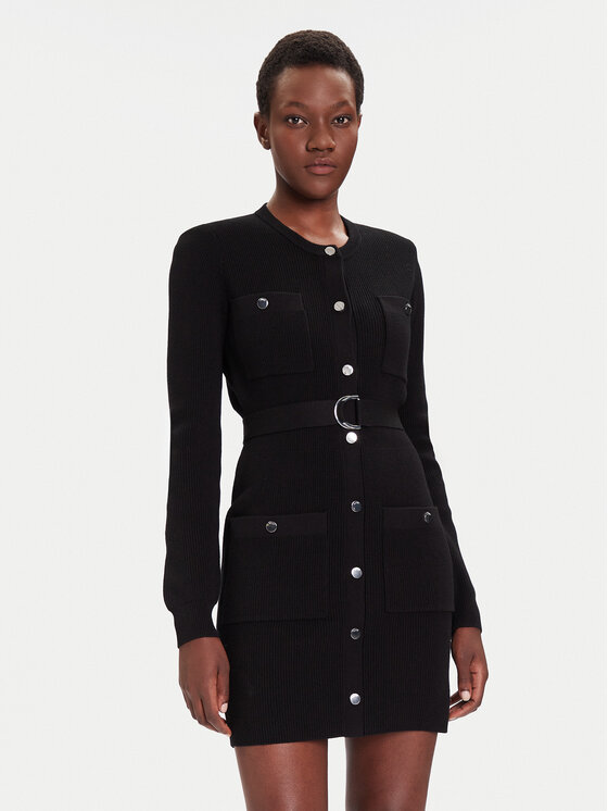 Liu Jo Плетена рокля MF5371 MS99E Черен Slim Fit цвят на ниска цена