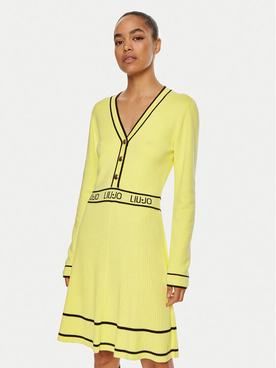 Liu Jo Плетена рокля TF4050 MS59L Жълт Regular Fit цвят на ниска цена