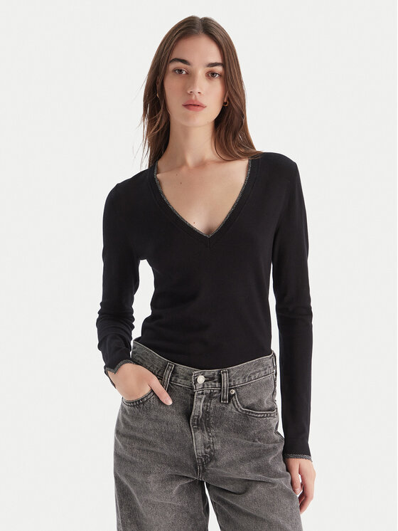 Liu Jo Пуловер MF5227 MS49I Черен Regular Fit цвят на ниска цена