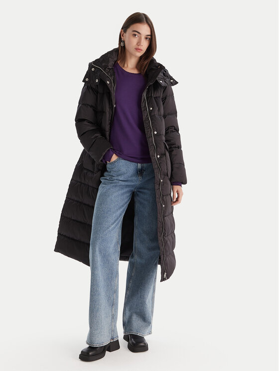 Liu Jo Пухено яке MF5011 T017A Черен Regular Fit цвят на ниска цена