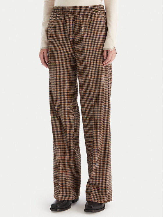 Liu Jo Текстилни панталони MF5349 T4335 Кафяв Regular Fit цвят на ниска цена