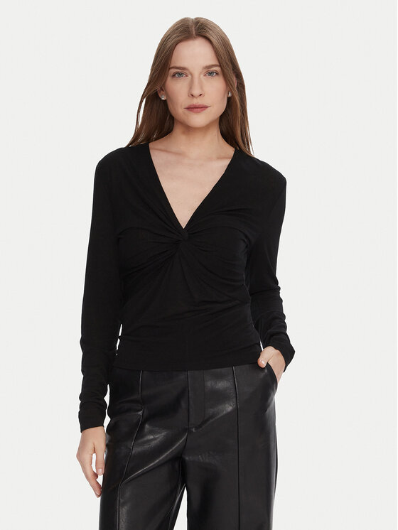 Lola Casademunt by Maite Блуза MF2515029 Черен Slim Fit цвят на ниска цена