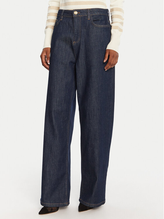 Lola Casademunt by Maite Дънки MF2514007 Тъмносин Wide Leg цвят на ниска цена