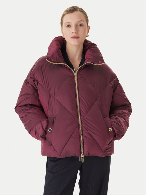 Lola Casademunt by Maite Зимно яке MF2501007 Бордо Oversize цвят на ниска цена